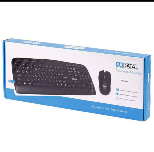 موس و کیبورد بی سیم Sadata SKM-1554WL شناسه محصول✔️گا ✳️نوع رابط اتصال : دانگل USB ✳️تعداد کلید های کیبورد ۱۰۴ عدد ✳️دارای حروف فارسی حک شده